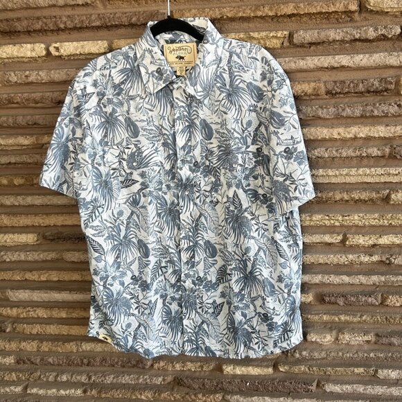 Western Aloha Men's Blue Floral Hawaiian USA Made Short Sleeve Shirt Size XL - Picture 4 of 7
